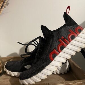 Kids Adidas Black and Red Athletic Shoes